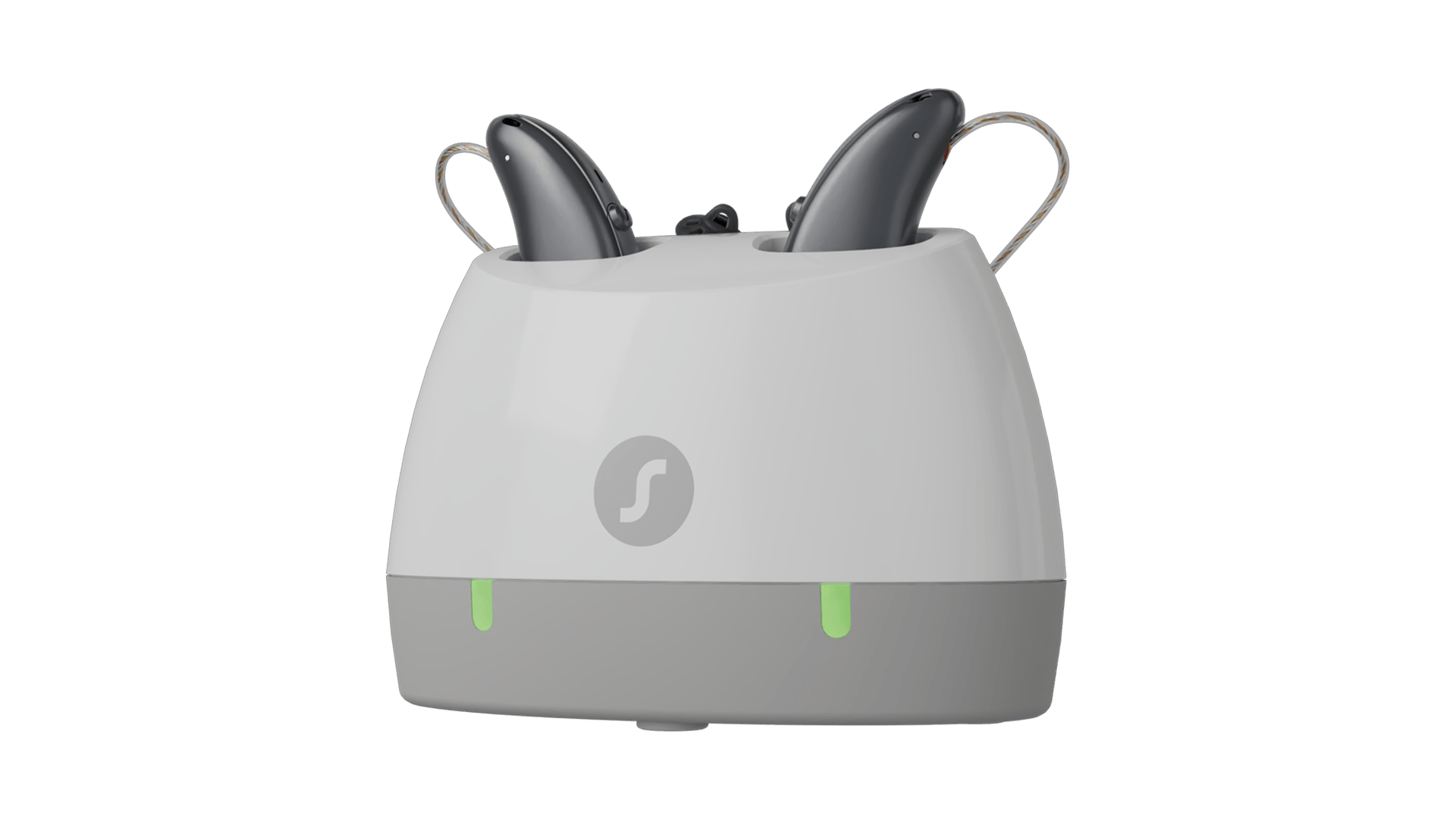 Phonak Pure Charge&Go hearing aids with desktop charger